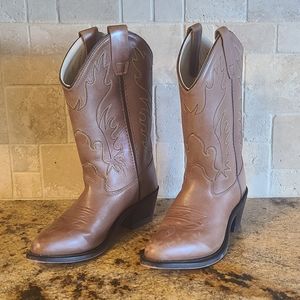 Old West leather boots big kid size 5